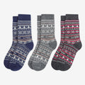 Fair Isle Socks, Legacy Collection, 3-Pairs Merino Wool Set — Multi