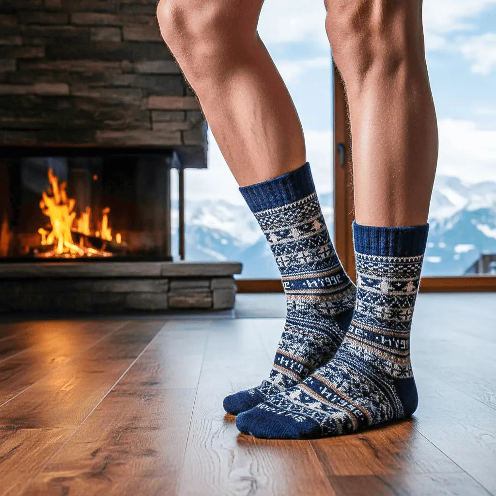 Fair Isle Legacy Collection, Navy Blue Edition Merino Wool Socks